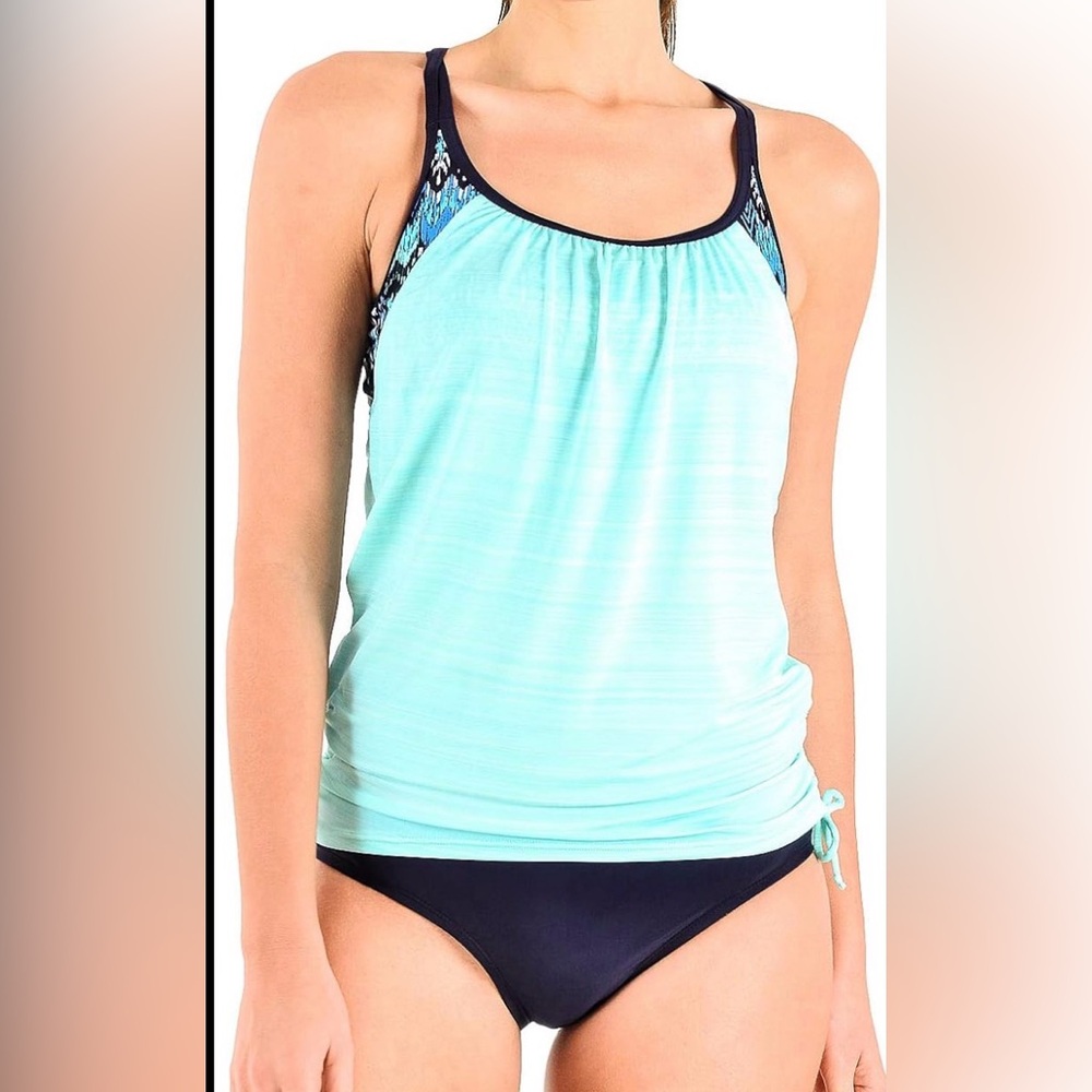 ZeroXposur Swimsuit 2 - Piece Tankini Top And Bottom Sz ‎ Large